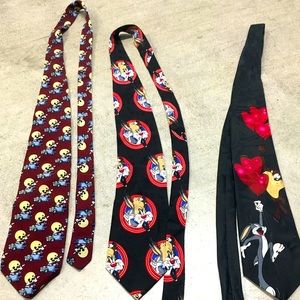 3 Vintage Looney Tunes neck ties